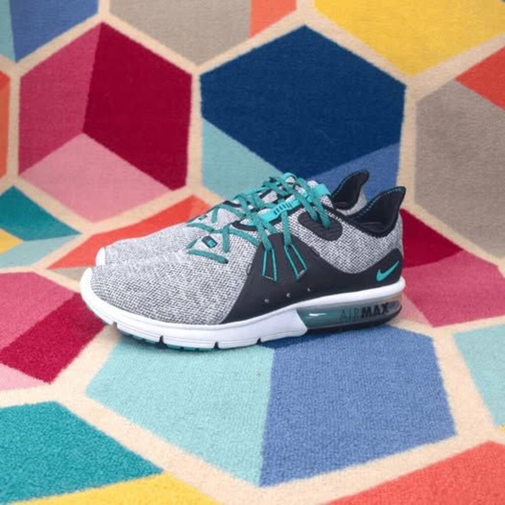 Nike Air Max Sequent 3 Men's Size 12 White Hyper Jade Running Shoes 921694-100